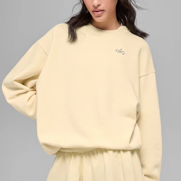 ALO Yoga Tops - RARE Alo Accolade Crew Neck Pullover Limited: Candlelight Yellow/Butter Yellow